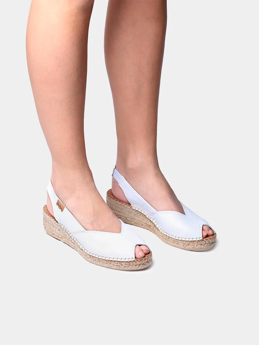 Alpargata peep toe de mujer con cuña en piel | BERNIA-P - Image 4