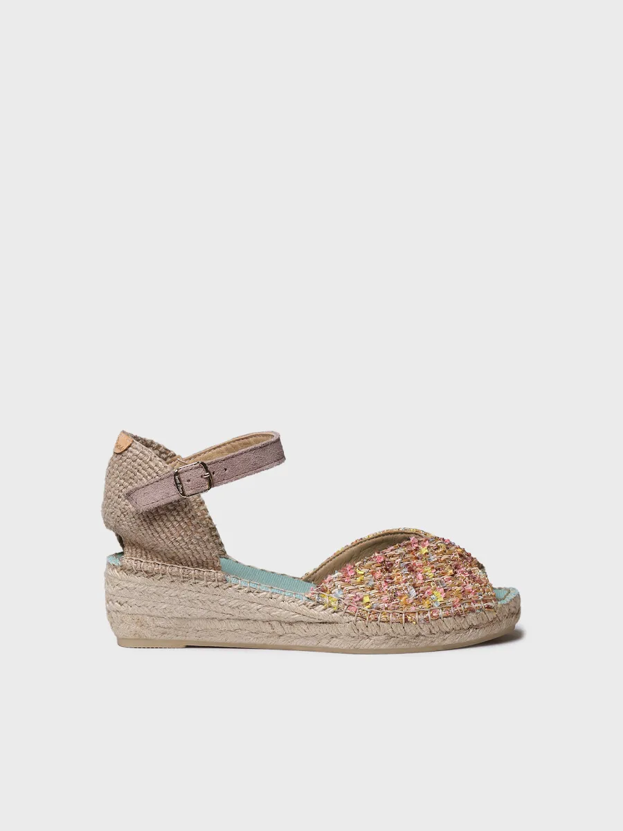 Alpargatas de cuña de mujer en tejido multicolor | BRUNA