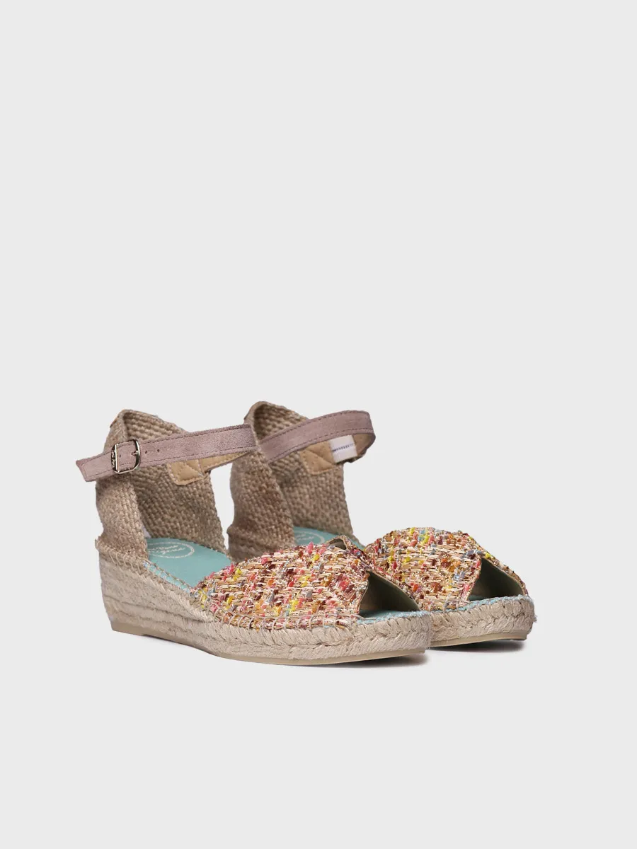 Alpargatas de cuña de mujer en tejido multicolor | BRUNA - Image 2
