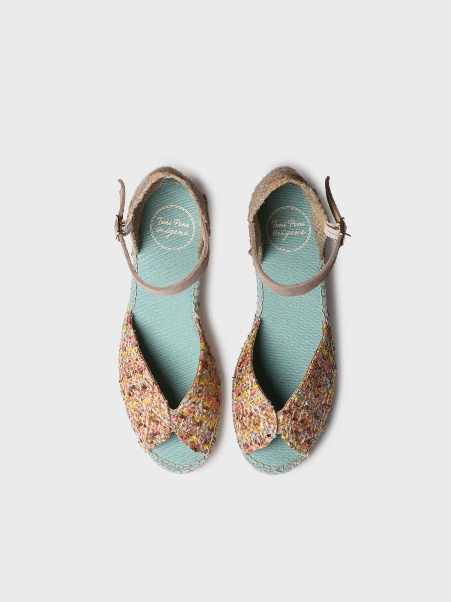Alpargatas de cuña de mujer en tejido multicolor | BRUNA - Image 3