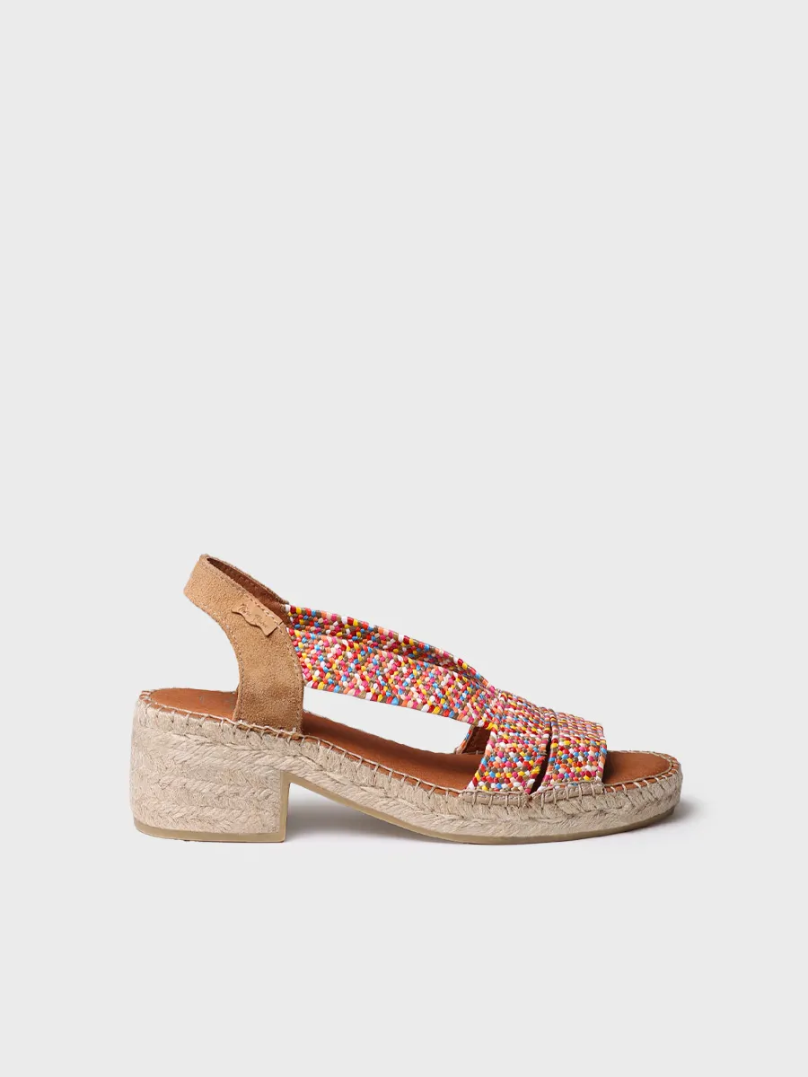 Alpargata de mujer con tacón ancho y elásticos bicolor | DALYN - Image 2