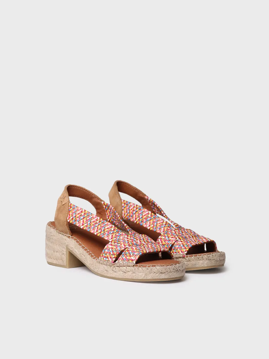 Alpargata de mujer con tacón ancho y elásticos bicolor | DALYN - Image 3