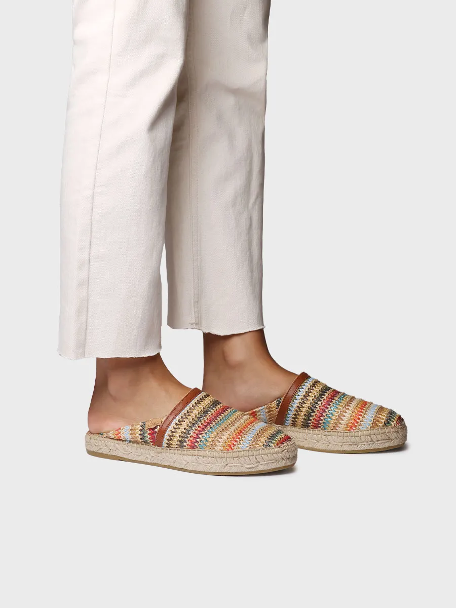 Alpargatas tipo mule de mujer en rafia multicolor | DENISE-NM - Image 4
