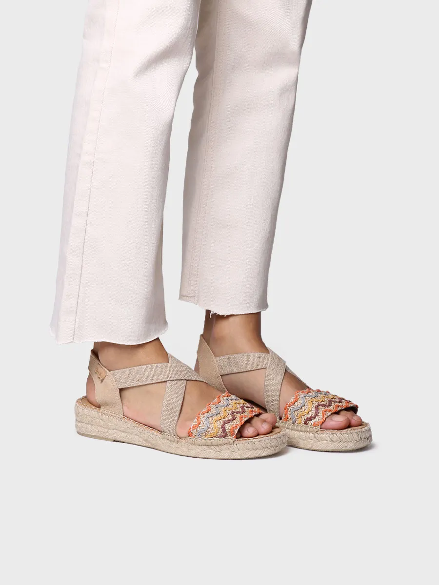 Alpargata mujer con cuña de yute y bandas multicolor | EIDER-RS - Image 5