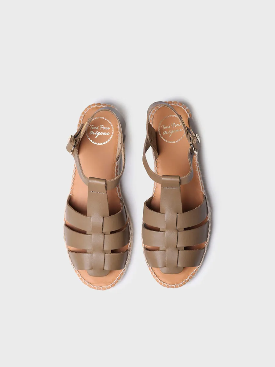 Sandalias cangrejeras planas de mujer en piel | EMMA - Image 3