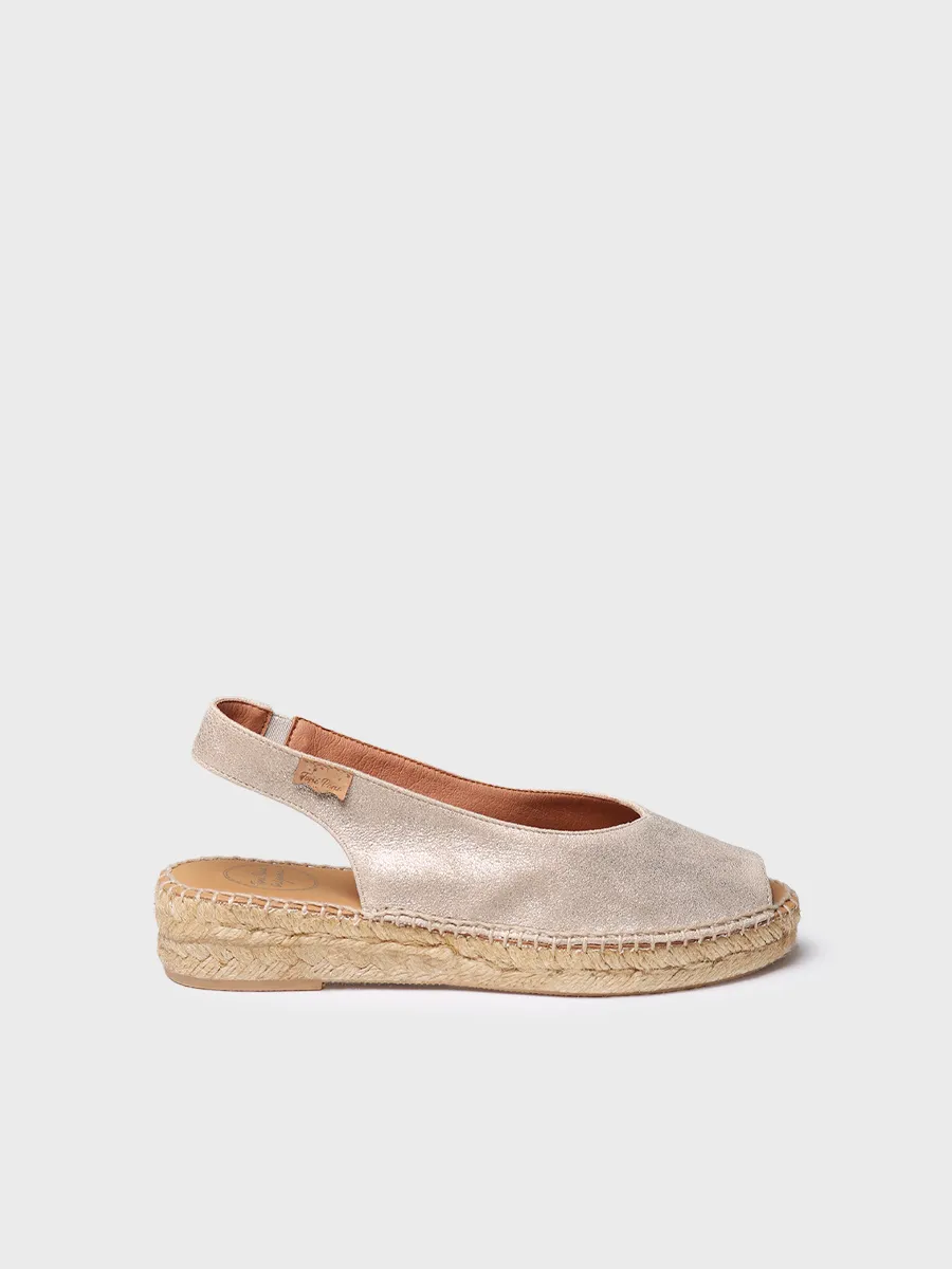 Alpargata peep toe de mujer en piel brillante | ERICA-AS