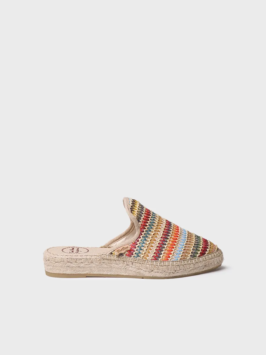 Alpargata tipo babucha de mujer en rafia multicolor | JUNE-MA - Image 2
