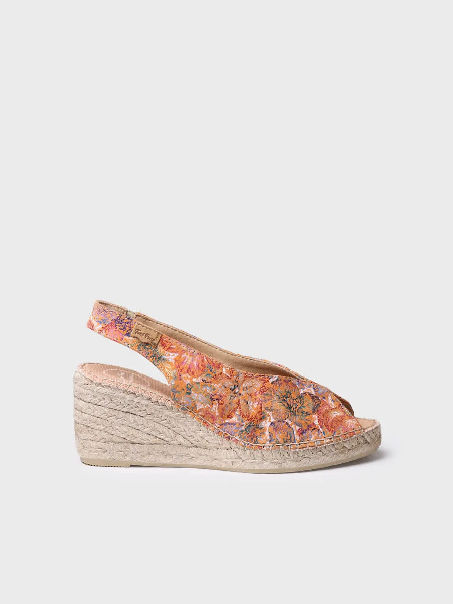 Alpargata peep toe de mujer en piel multicolor | LAILA-LL - Image 2