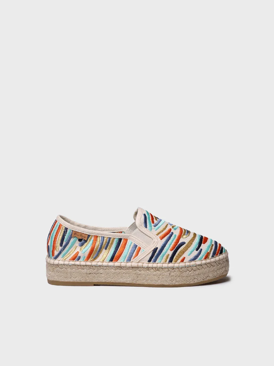 Alpargata de mujer bordada multicolor | POLA