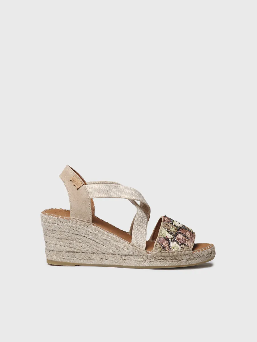 Alpargata de mujer de cuña en rafia multicolor | SUSA-FS