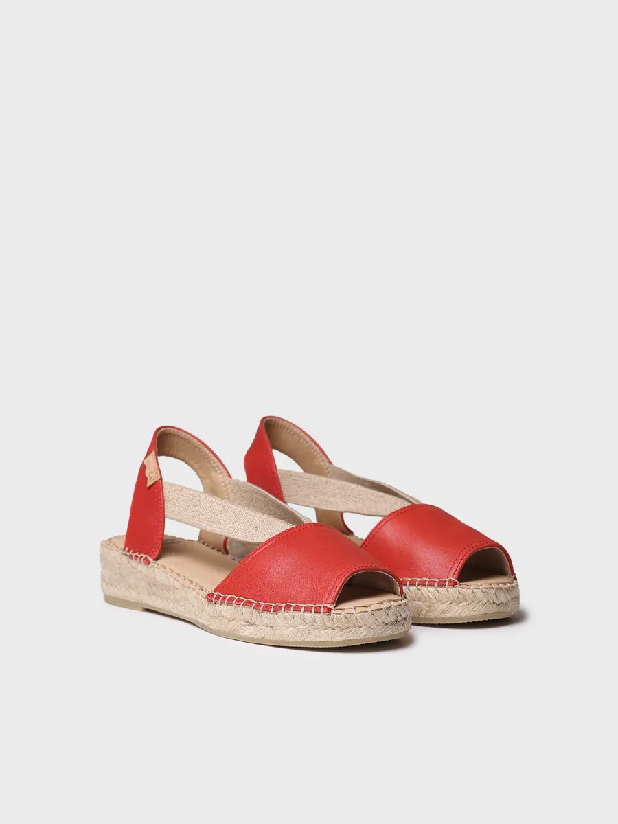 Alpargata de mujer en piel con cuña y elásticos para un calce más ancho | TALA - Image 4