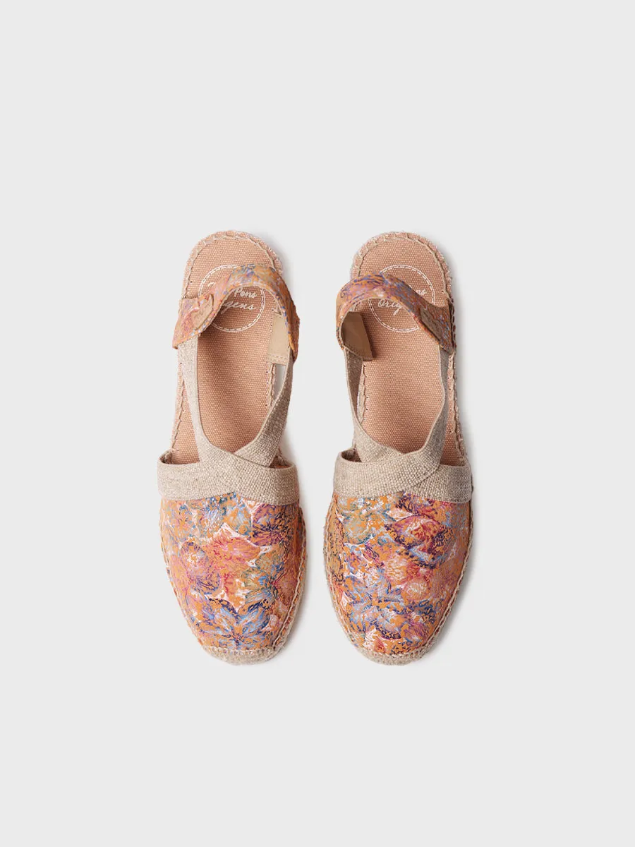 Alpargata de mujer en piel estampada con cuña y elásticos | TELVA-LL - Image 3