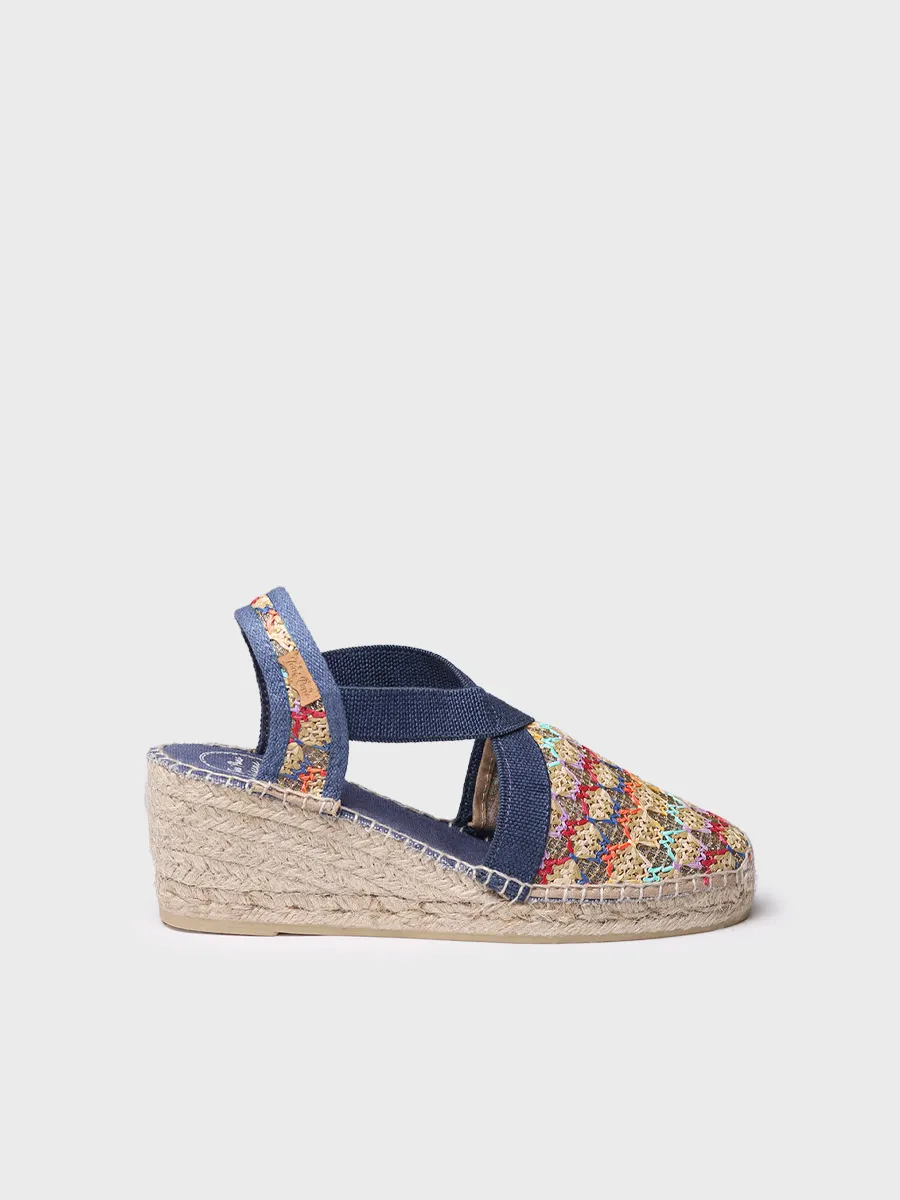 Alpargata vegana de mujer en tejido multicolor con cuña | TERRA-TT - Image 2