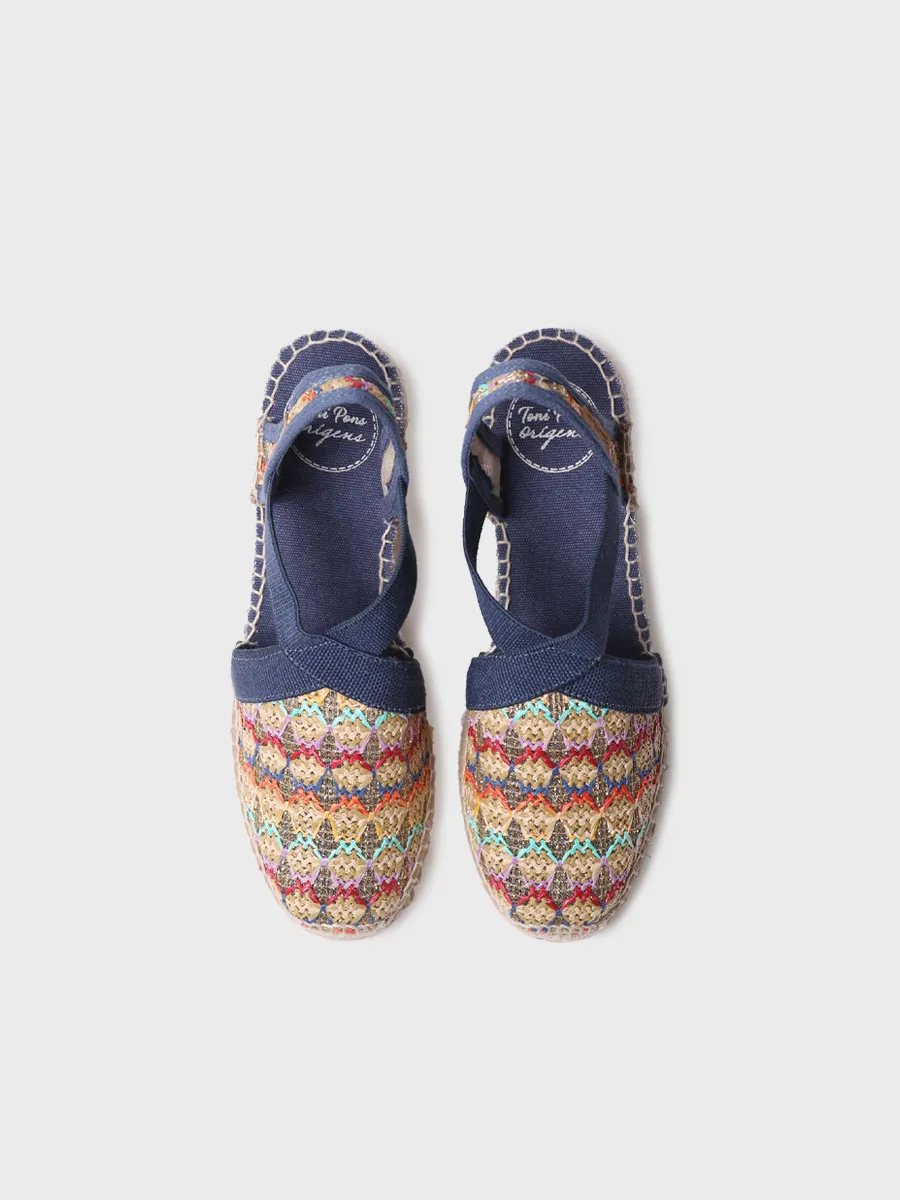 Alpargata vegana de mujer en tejido multicolor con cuña | TERRA-TT - Image 4