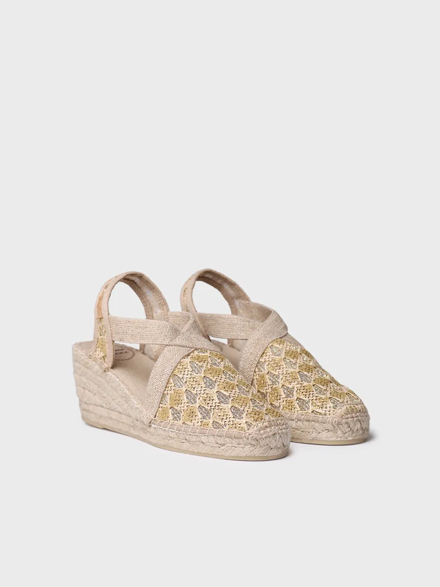 Alpargata vegana de mujer en tejido multicolor con cuña | TERRA-TT - Image 3