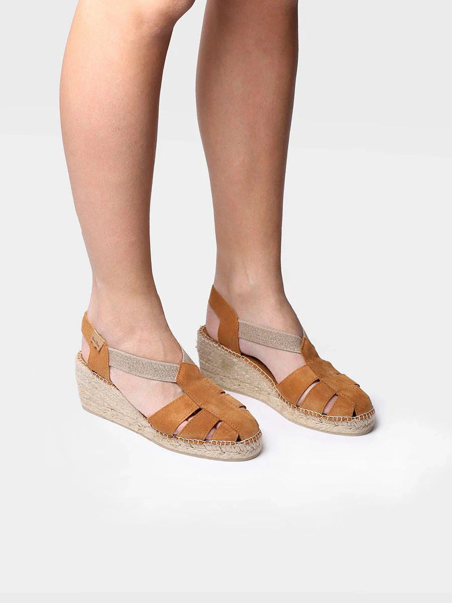Alpargata de mujer estilo cangrejera en serraje con cuña | TRAPA - Image 4