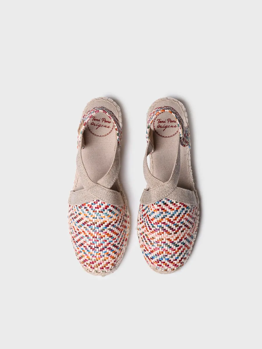 Alpargata plana de mujer en rafia multicolor | VERA-MS - Image 3