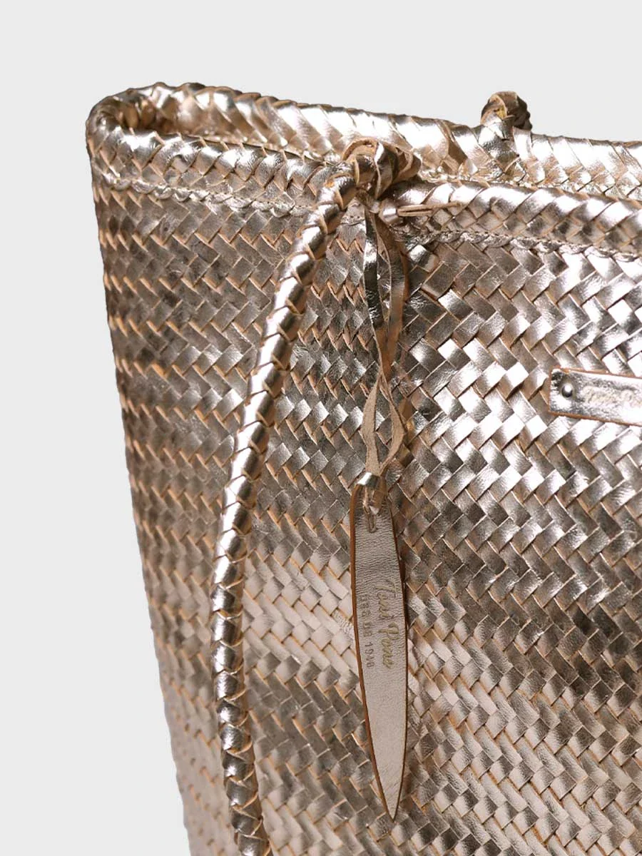 Bolso shopper en cuero trenzado con bolsillo interior | SIMONA - Image 4