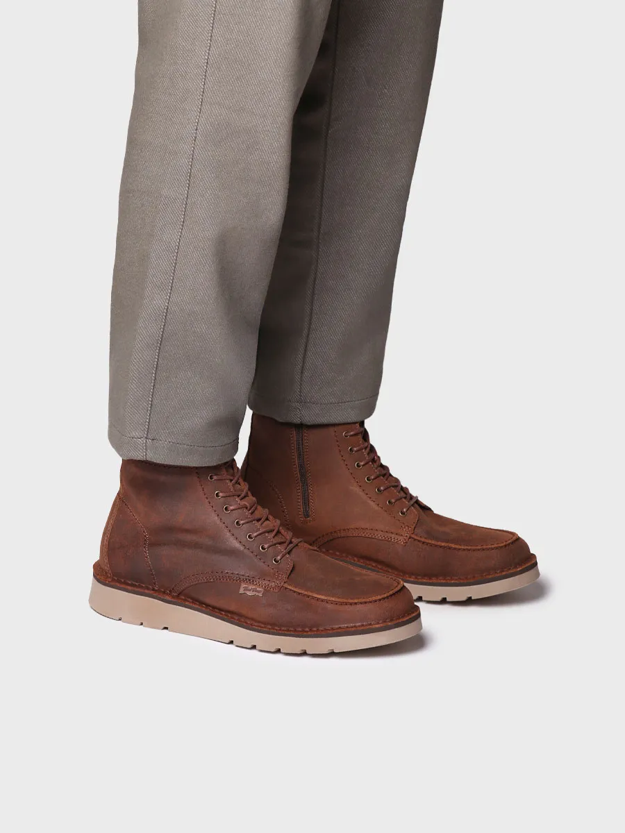 Botín de piel para hombre con cordones | ORIOL-SW - Image 4