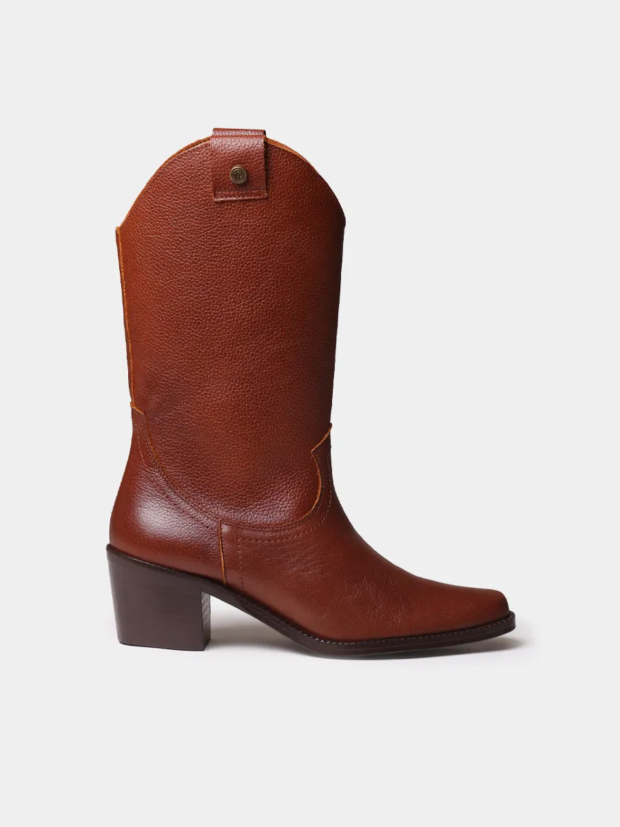 Botines de mujer cowboy en piel con tacón | UBEDA - Image 2