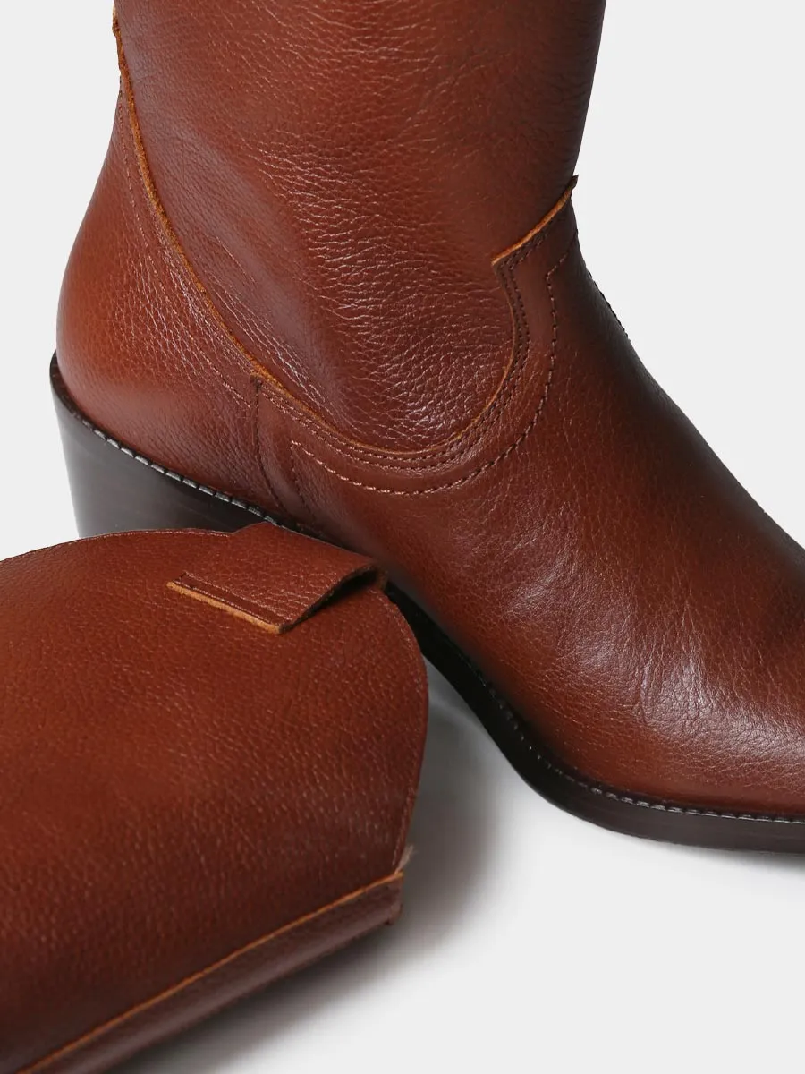 Botines de mujer cowboy en piel con tacón | UBEDA - Image 4