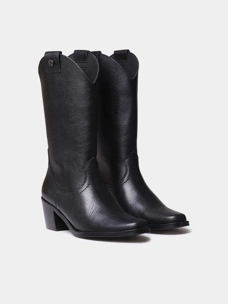 Botines de mujer cowboy en piel con tacón | UBEDA - Image 2