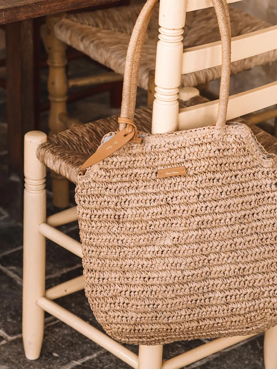 Bolso de rafia de papel con tira removible | DOROTHY