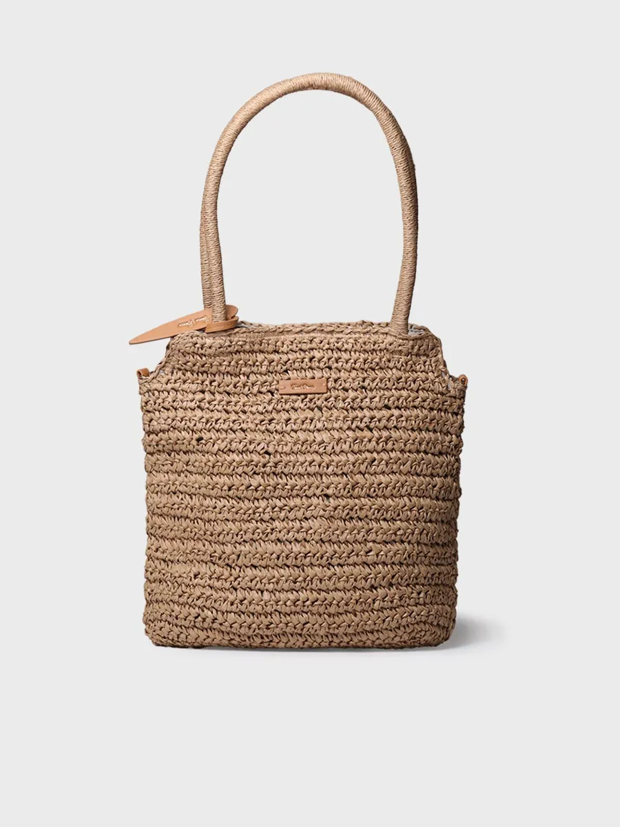 Bolso de rafia de papel con tira removible | DOROTHY - Image 2
