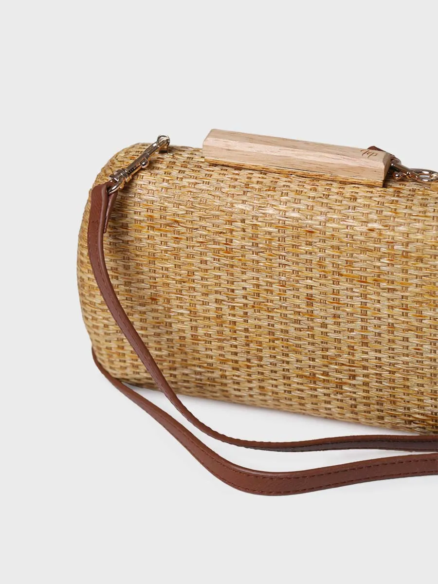 Clutch de mujer en rafia con forro de satén | GAITA - Image 3