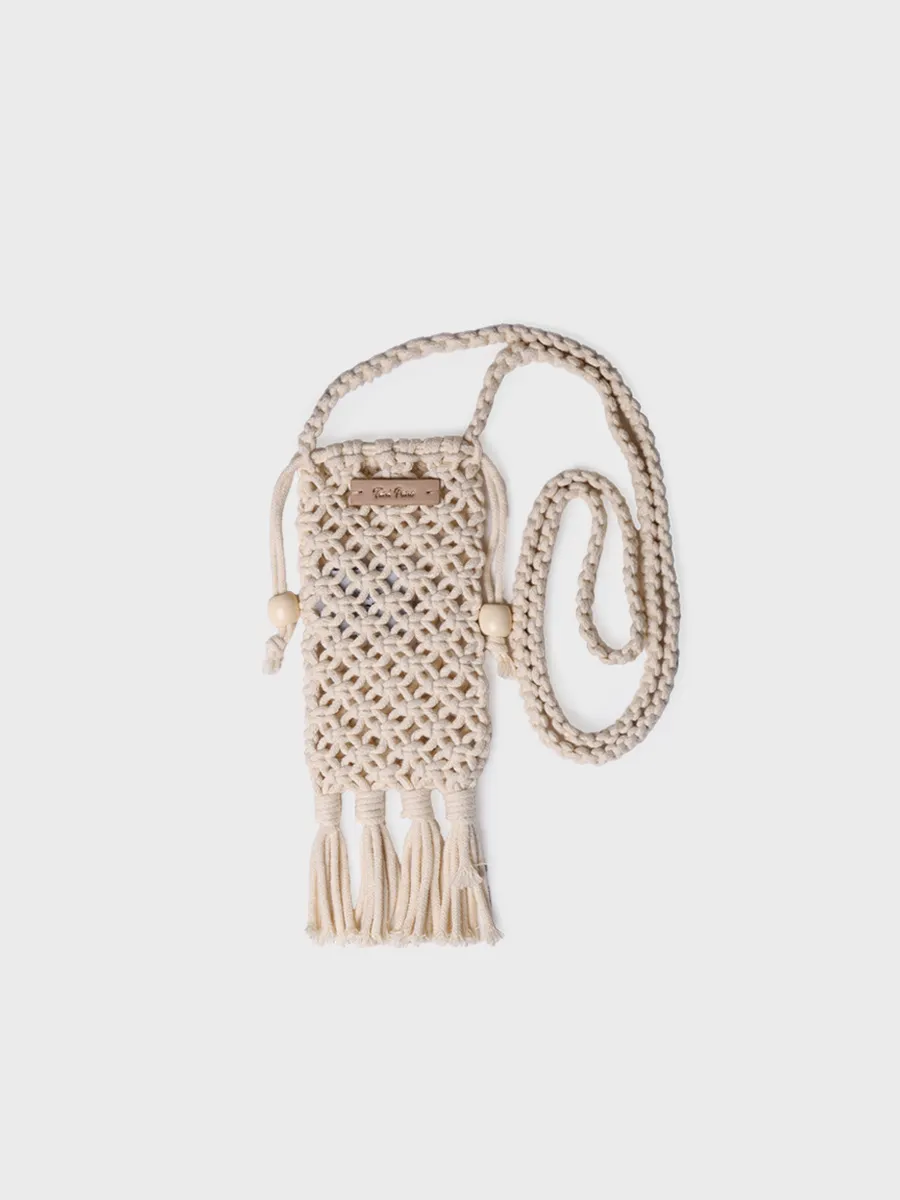 Bolso para móvil en crochet con flecos y cierres laterales | MAGALI