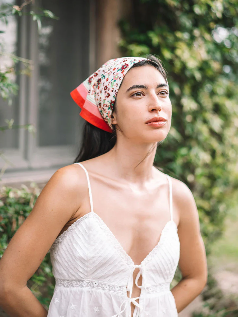 Fular de algodón estampado multicolor | FABIOLA