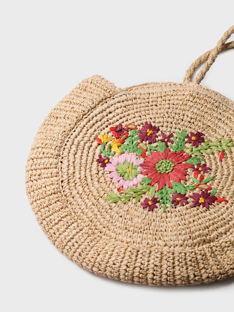 Bolso circular con bordado floral | RUBINA - Image 3
