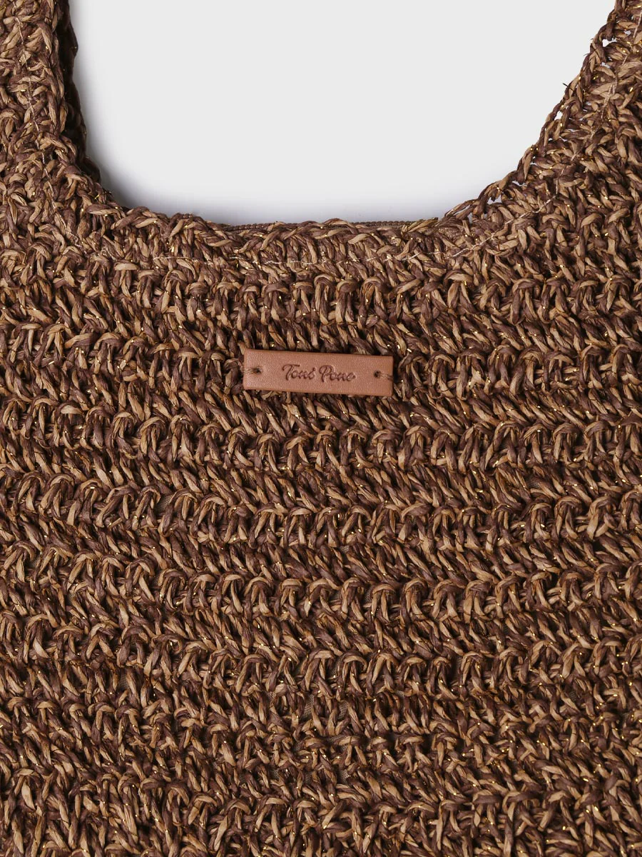 Bolso de mano en rafia con acabado brillante | TINEO - Image 2