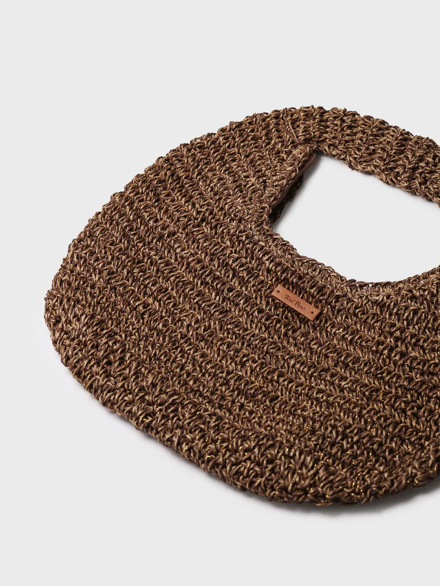 Bolso de mano en rafia con acabado brillante | TINEO - Image 3