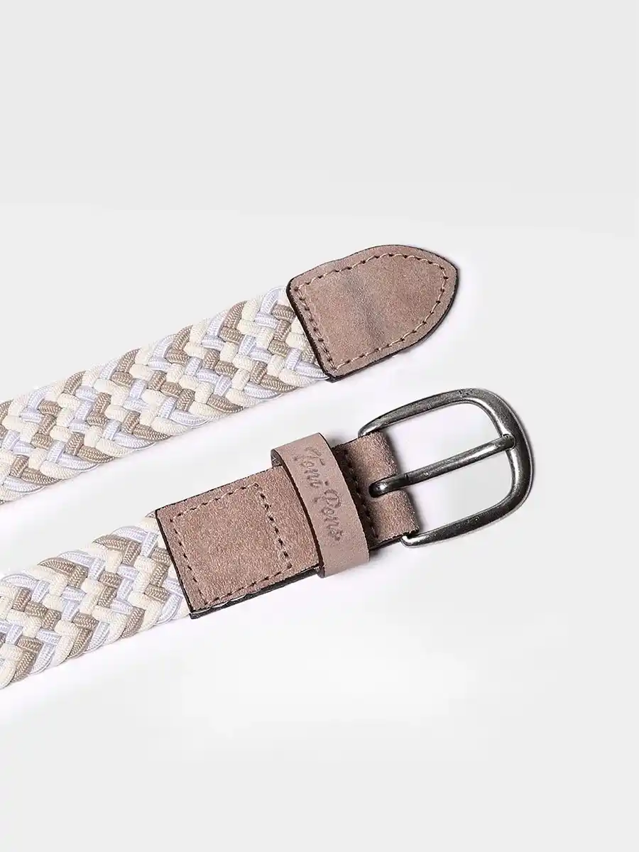 Cinturón de tela y piel de mujer | NADINA - Image 2