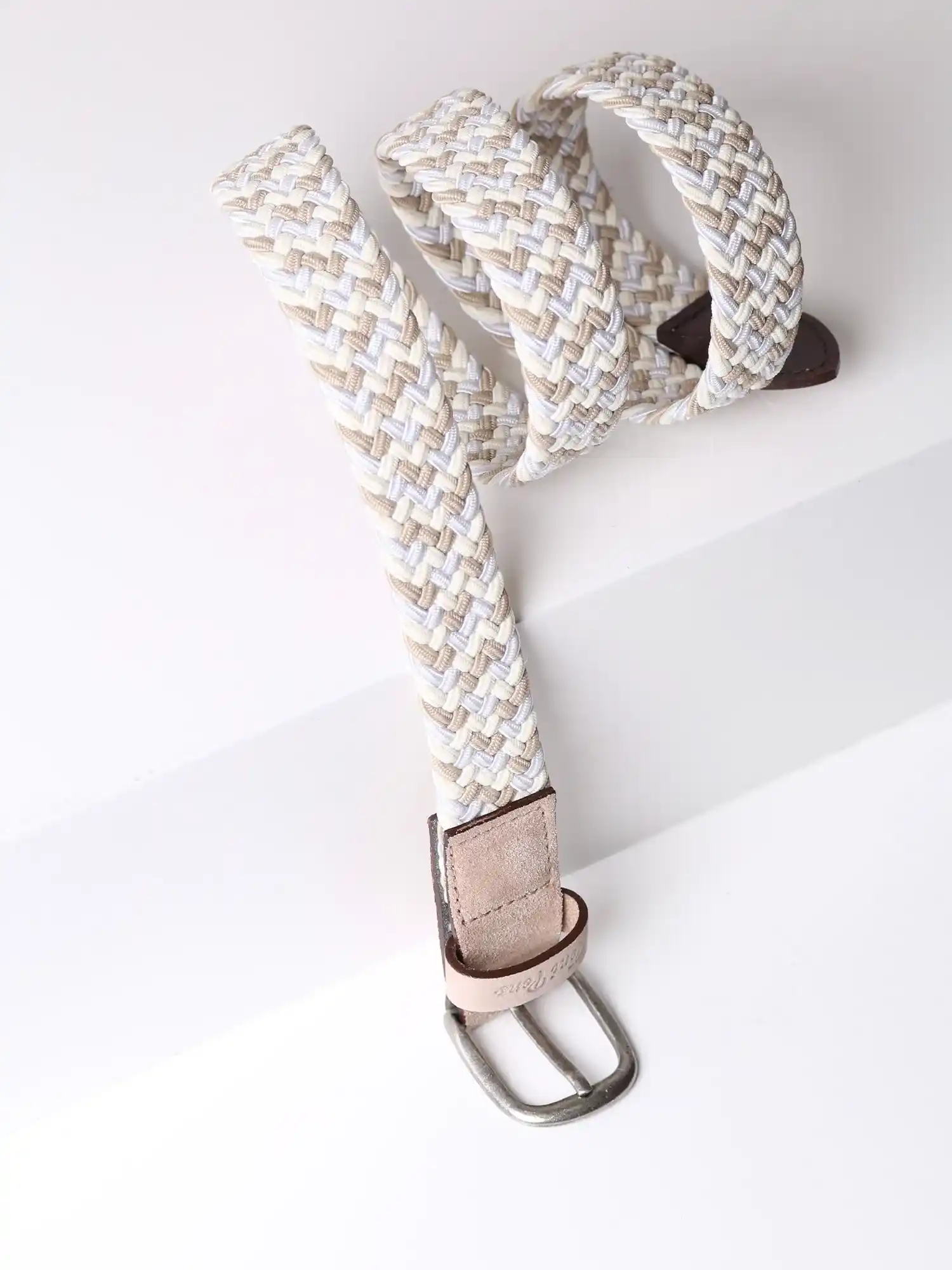 Cinturón de tela y piel de mujer | NADINA - Image 3