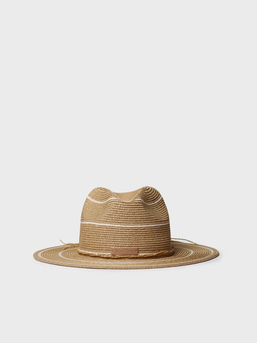 Sombrero de paja tipo Panamá con rayas | SABRINA - Image 2