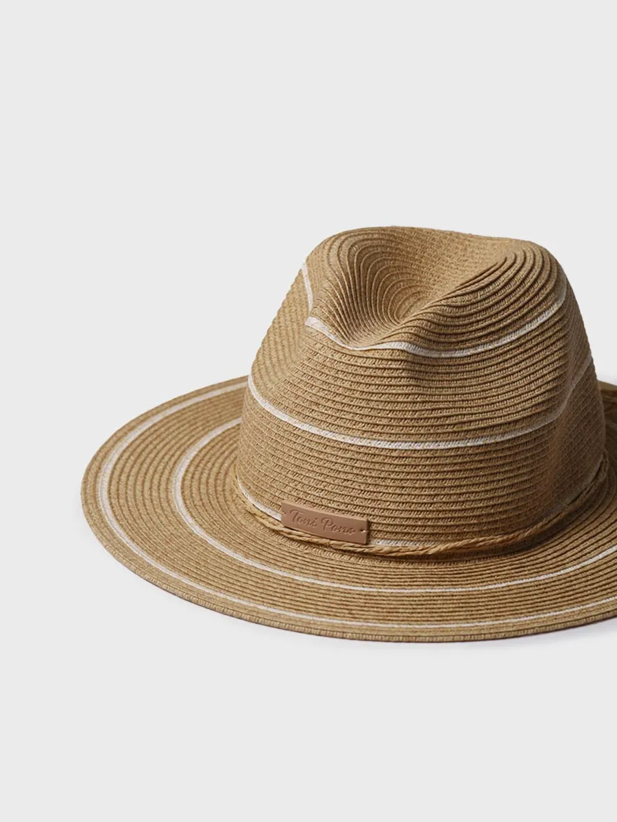 Sombrero de paja tipo Panamá con rayas | SABRINA - Image 3