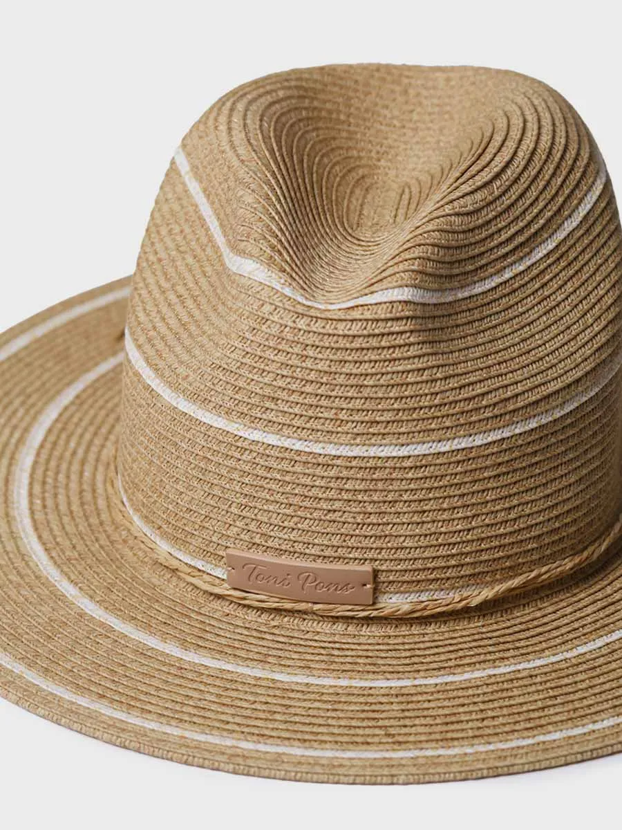 Sombrero de paja tipo Panamá con rayas | SABRINA - Image 4