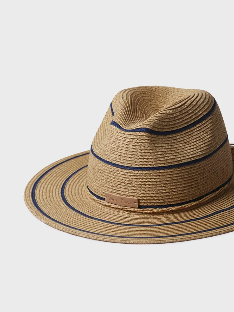 Sombrero de paja tipo Panamá con rayas | SABRINA - Image 3