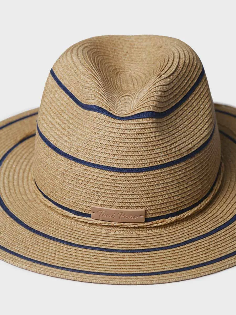 Sombrero de paja tipo Panamá con rayas | SABRINA - Image 4