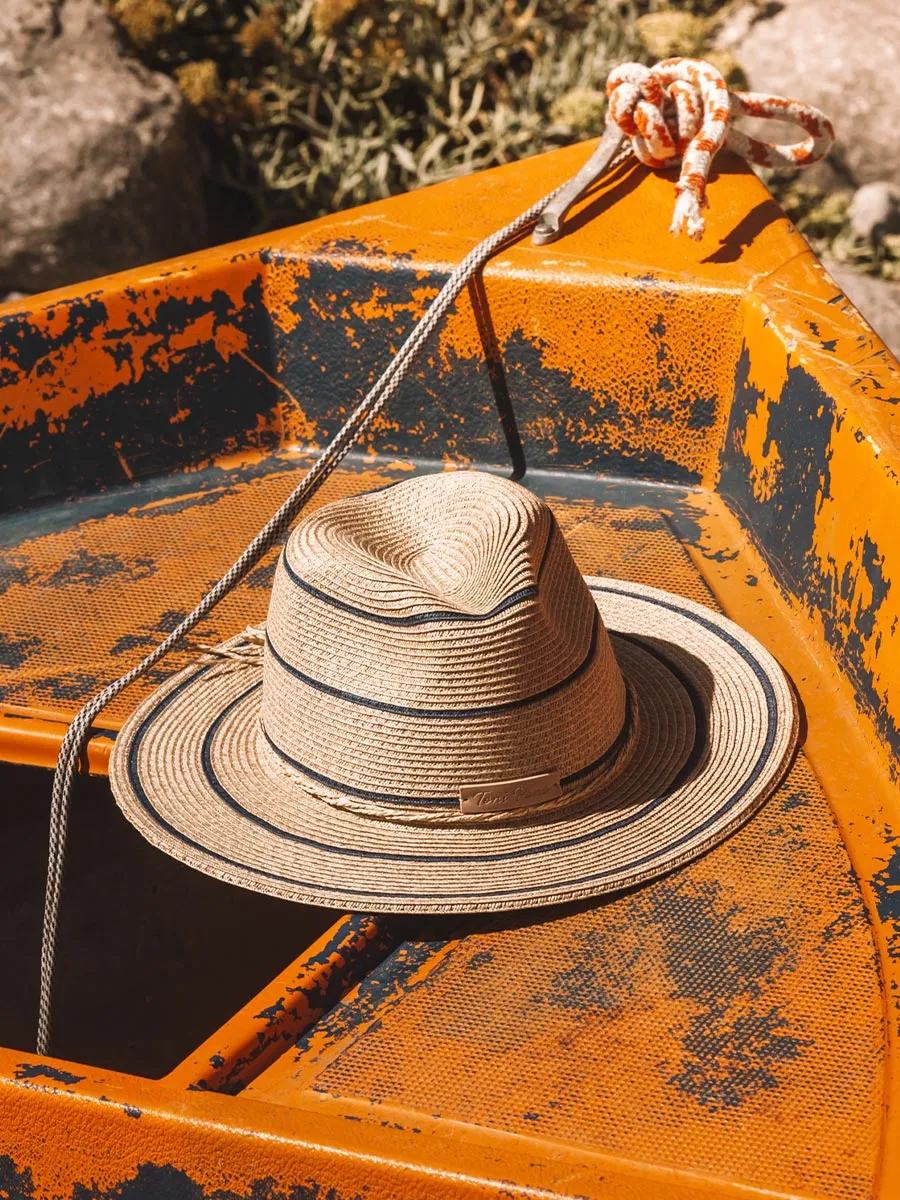 Sombrero de paja tipo Panamá con rayas | SABRINA - Image 6