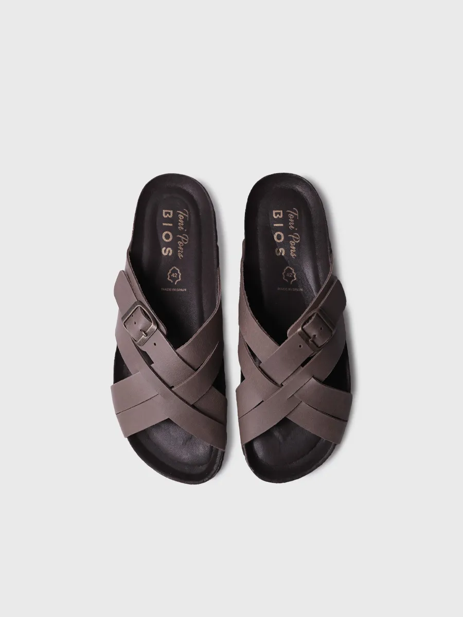 Sandalias de hombre de piel con tiras cruzadas | GALATSI-PE - Image 3