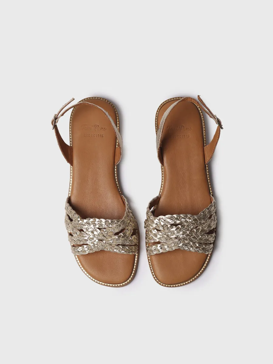 Sandalias planas de mujer en piel trenzada | BERNA - Image 3