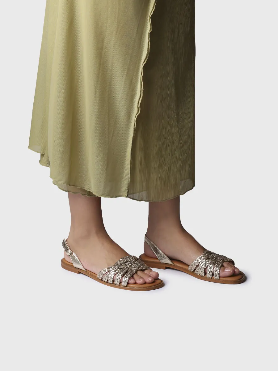 Sandalias planas de mujer en piel trenzada | BERNA - Image 4