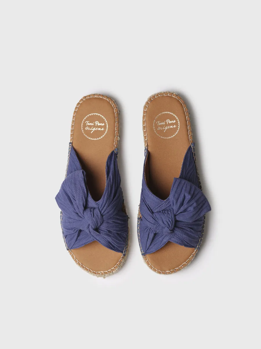 Sandalias planas de mujer en tejido con lazo | ELINA - Image 3