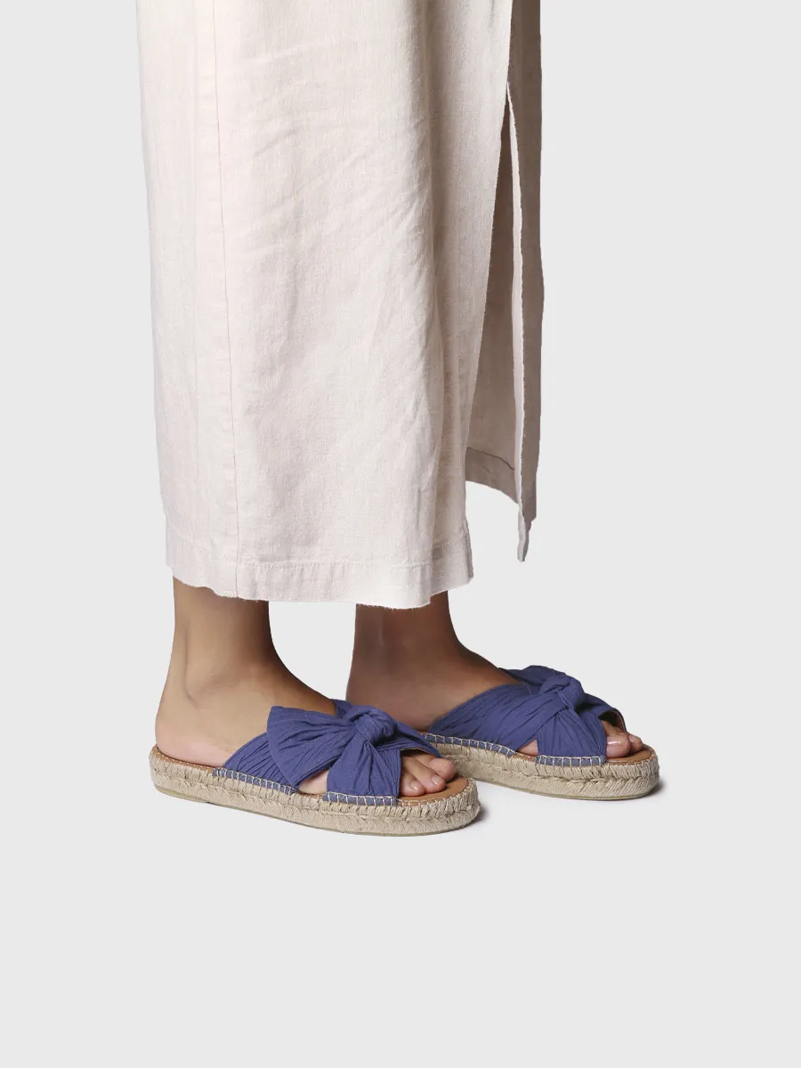 Sandalias planas de mujer en tejido con lazo | ELINA - Image 4