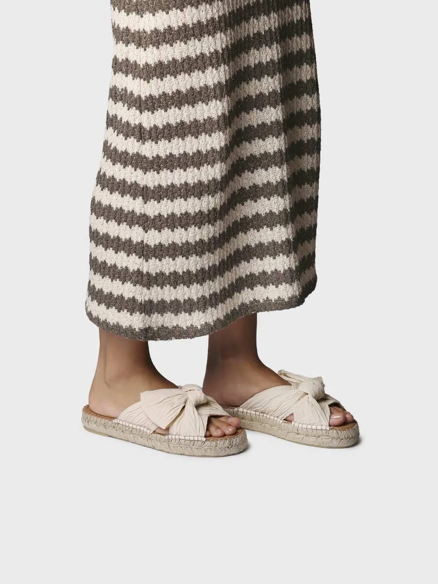 Sandalias planas de mujer en tejido con lazo | ELINA - Image 4
