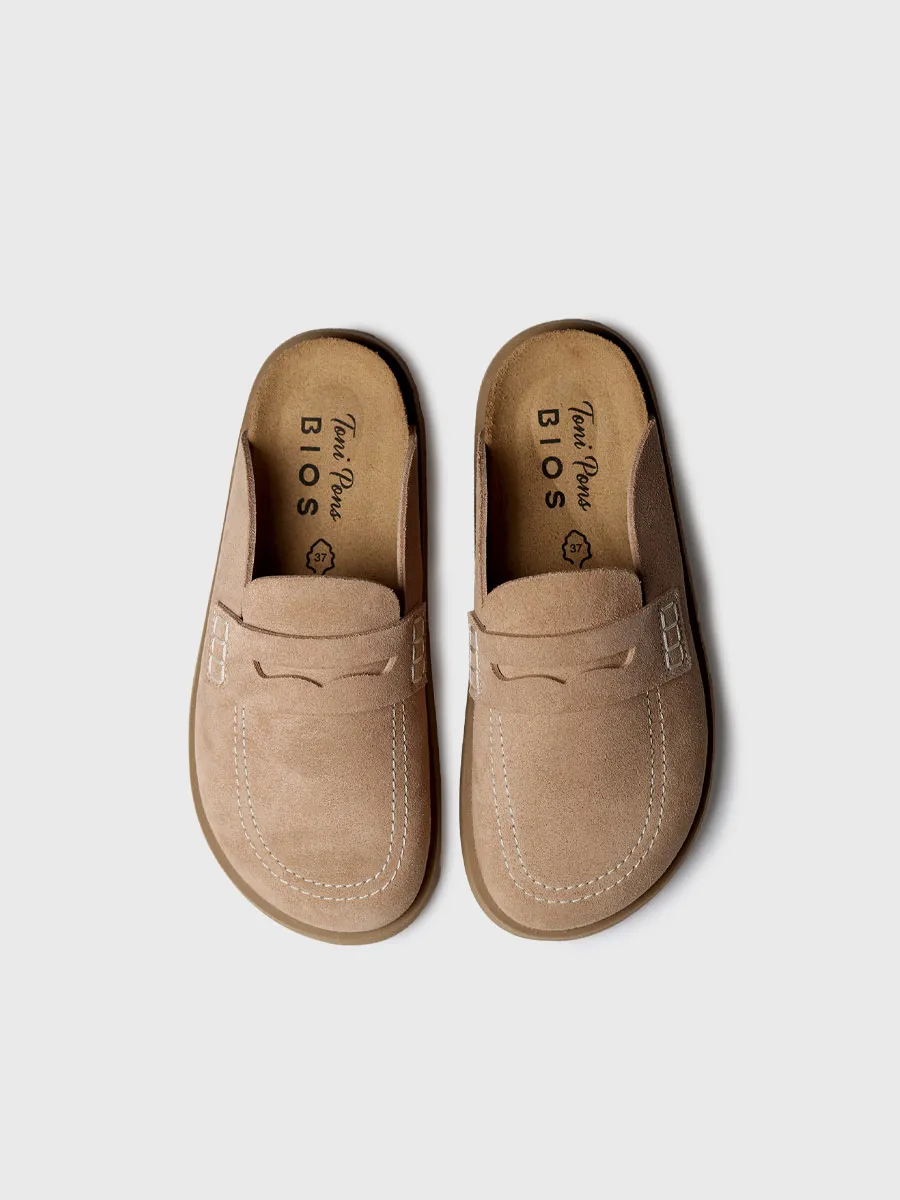 Zueco de mujer en serraje tipo mocasÃn | GREVENA-QT - Image 3