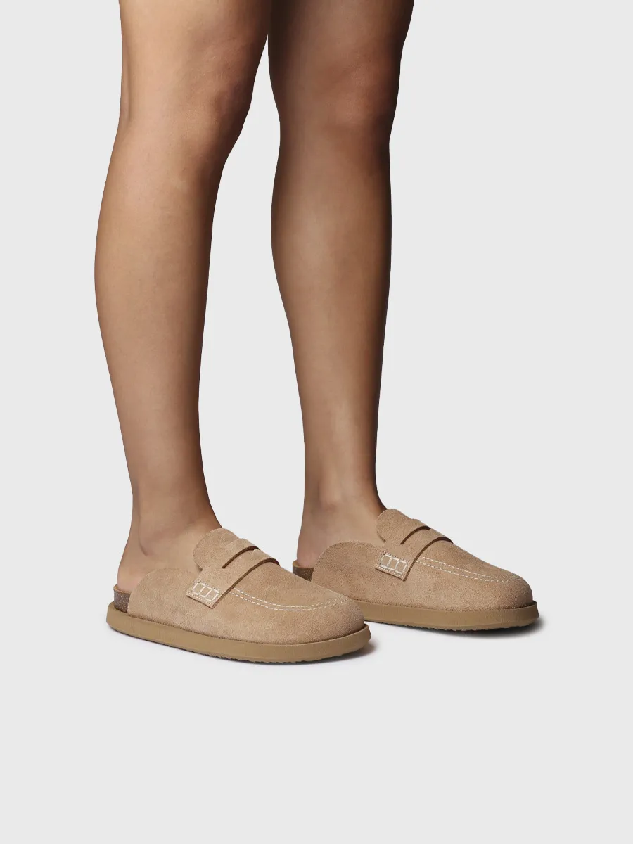 Zueco de mujer en serraje tipo mocasÃn | GREVENA-QT - Image 4